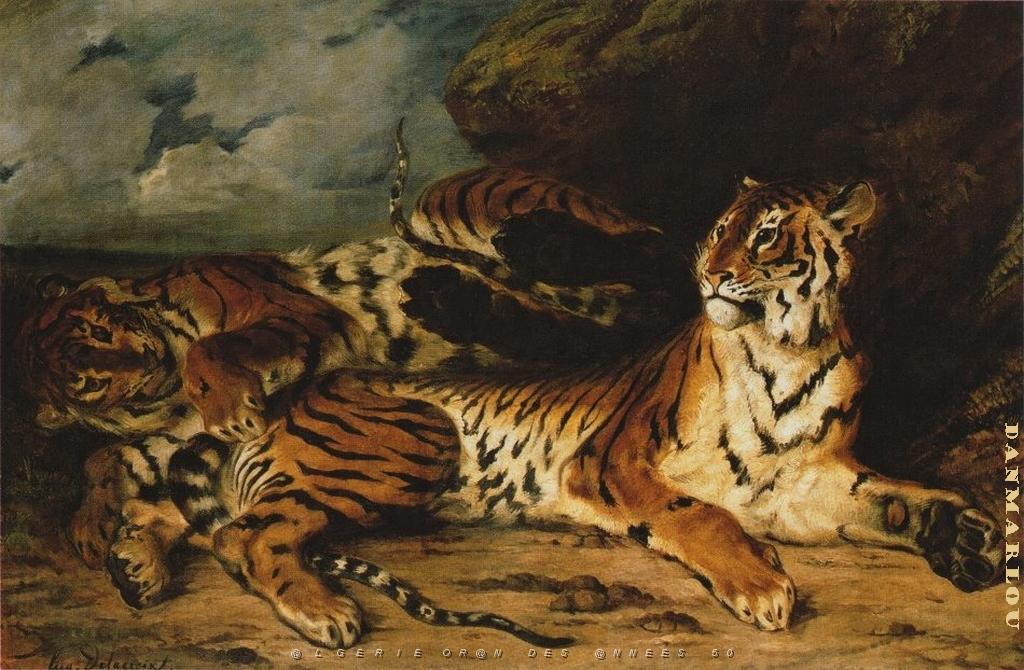 EUGENE DELACROIX-1830 JEUNE TIGRE JOUANT AVEC SA MERE.jpg